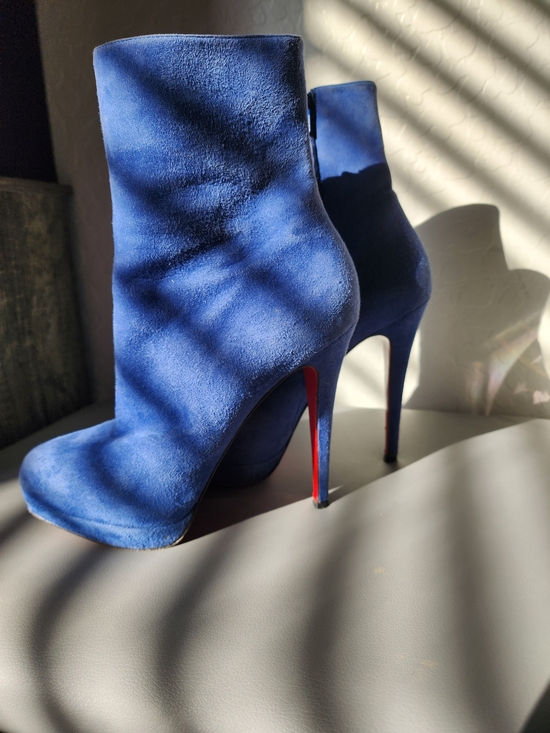 Christian Louboutin Shoes - Christian Louboutin Royal Blue Suede Stiletto Ankle Boots